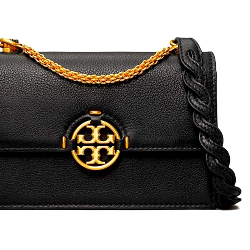 Tory Burch Black Mini Bag with Gold Accents